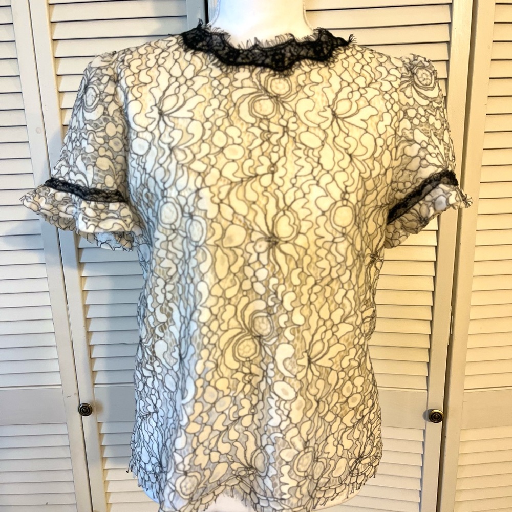 Lace Women's Top - Black and White
